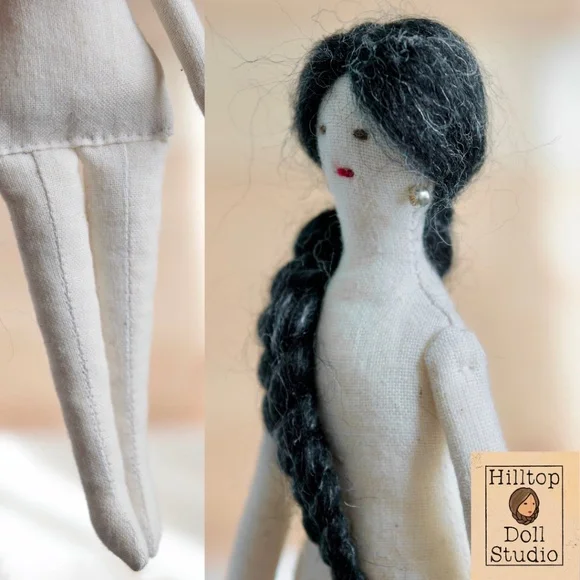 Mini Fabric Doll "Willow" Handcrafted Textile Cloth Heirloom Primitive Doll - Picture 8 of 10